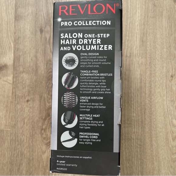 Revlon Pro Collection Salon One Step Hair Dryer and Volumizer Black/Pink NEW - Picture 2 of 7
